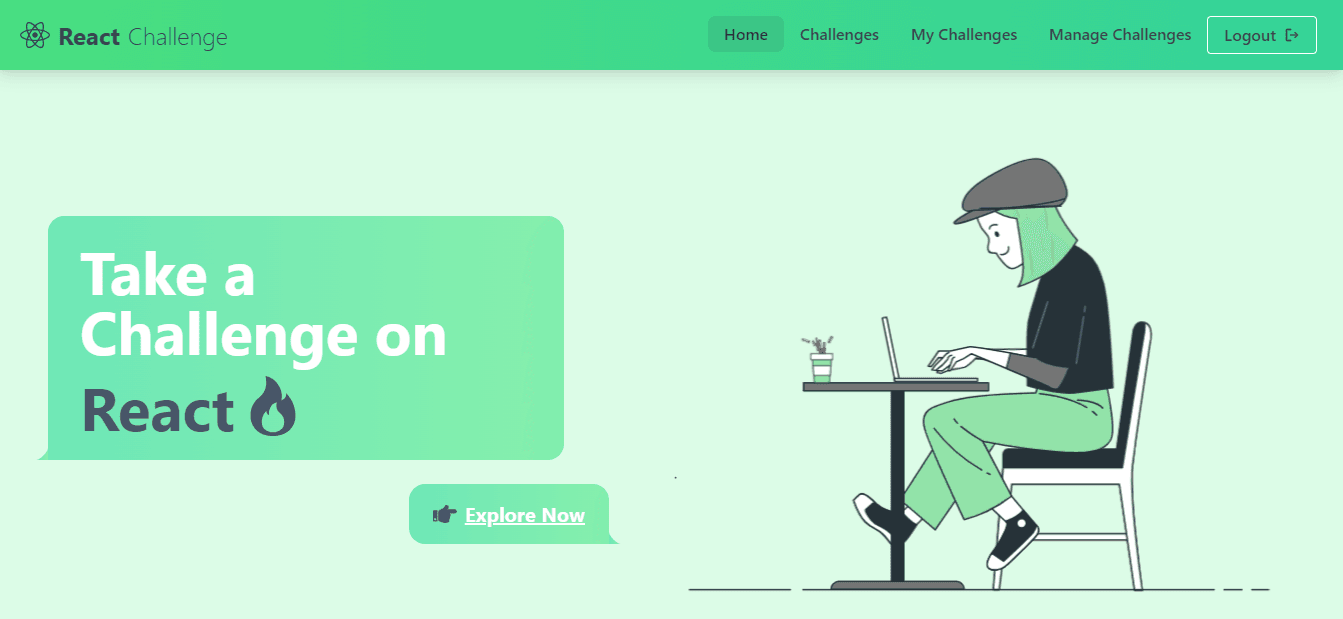 react challenge home image